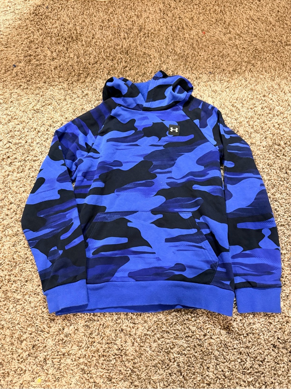 Under Armour Blue and Black Camo Pullover Hoodie